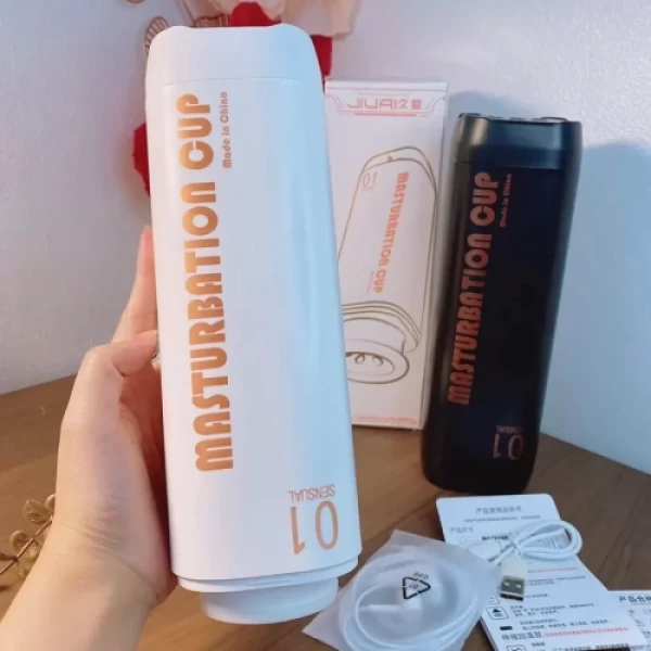 Âm Masturbation cup tạo lực rung xoay đảo chiều thụt rên phát nhiệt cao cấp