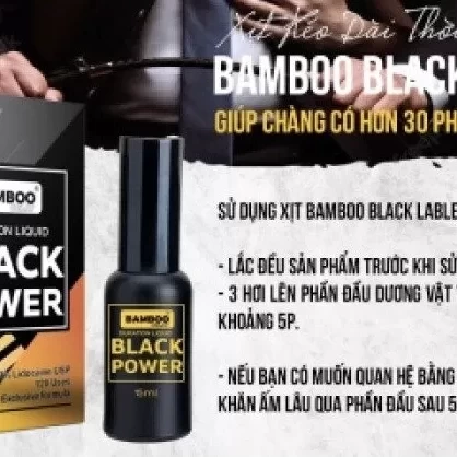 Chai xịt chống xuất tinh sớm Bamboo Black Power Mỹ chính hãng