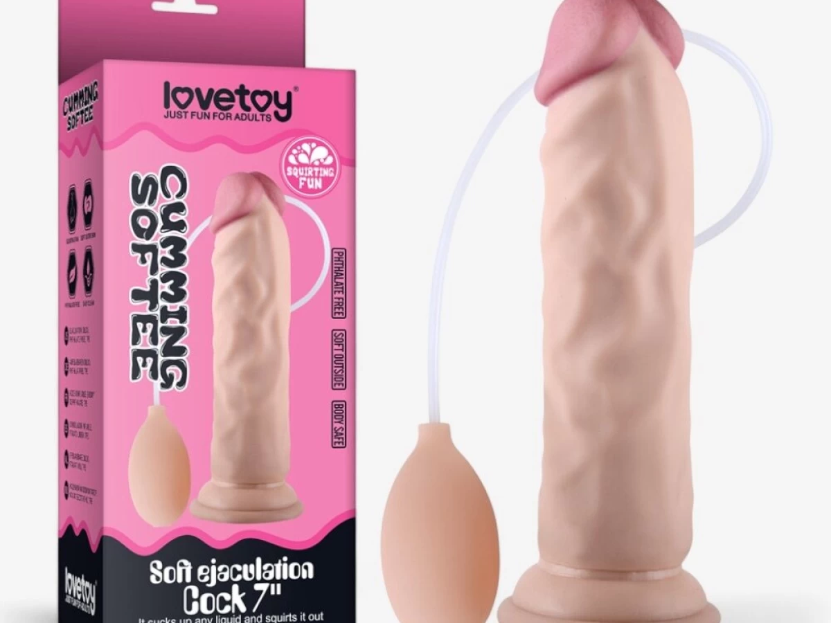 Dương vật giả có đế bắn tinh không bìu