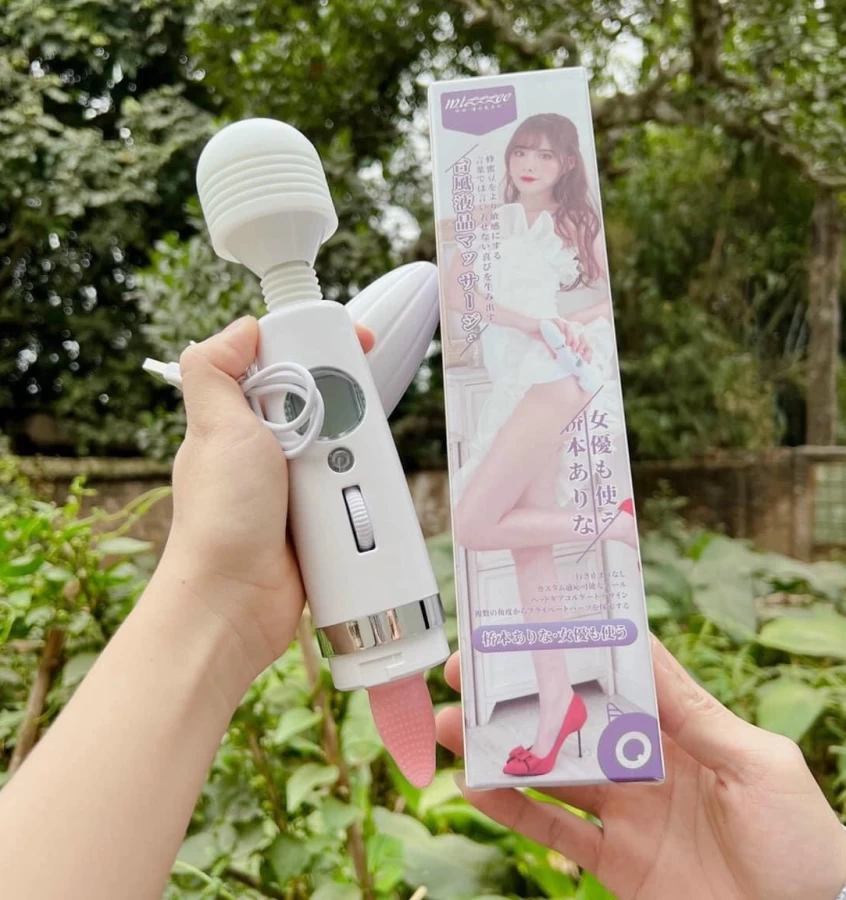 Chày rung lưỡi liếm massa điểm G 2 đầu ngụy trang sang trọng tinh tế