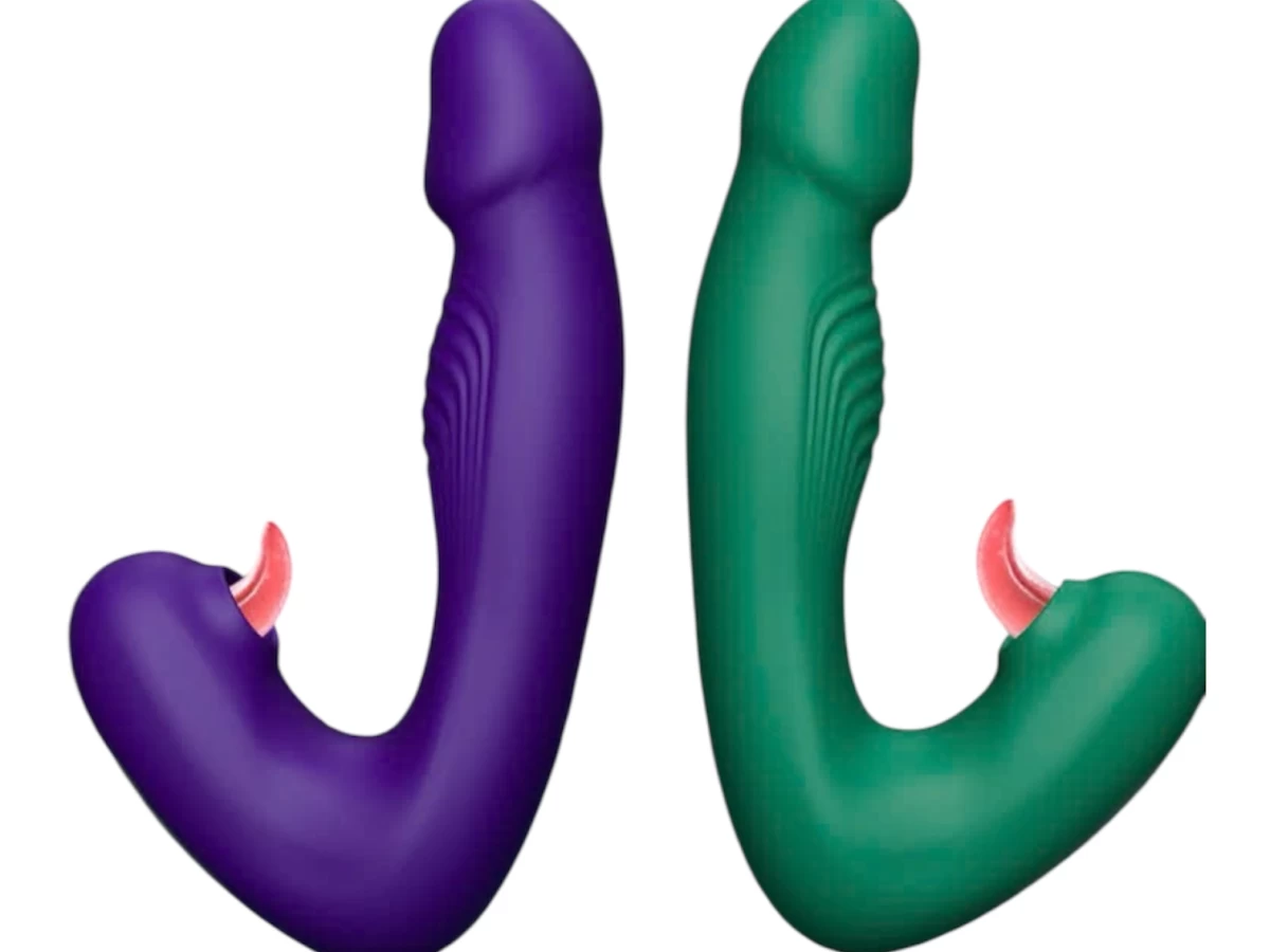 Dương vật giả đa năng rung hút lưỡi kích thích