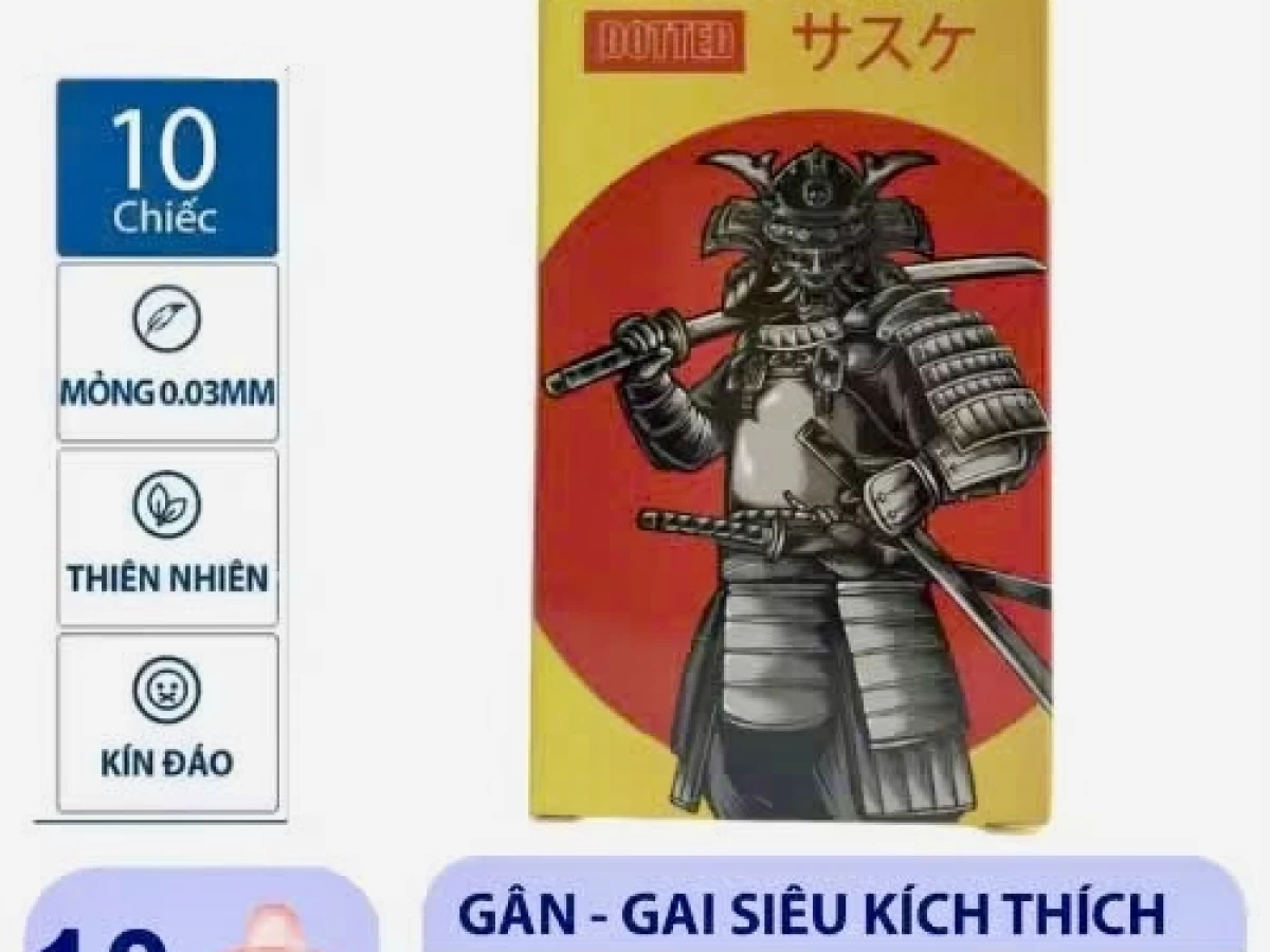 Bao cao su SASUKE Vàng Chiến binh Gân-Gai siêu kích thích