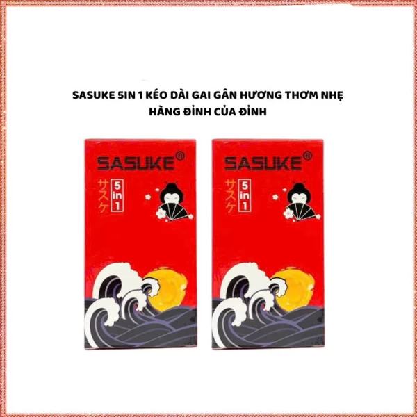 Bao cao su Sasuke Đỏ 5 IN 1 Gân Gai - Kéo dài thời gian