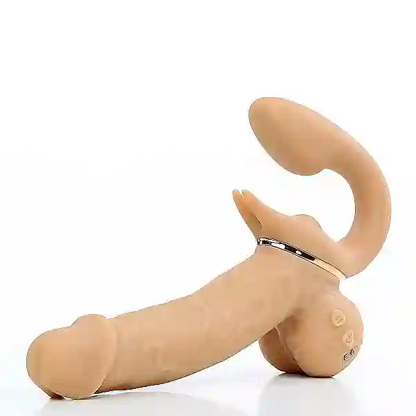 Dương 2 đầu có bìu uốn cong rung thụt cực khoái
