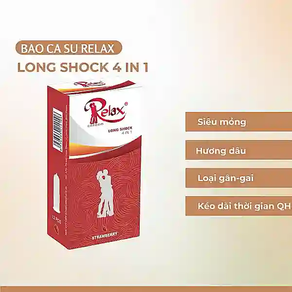 Bao caosu Relax Long Shock 4 in 1 hương dâu H12