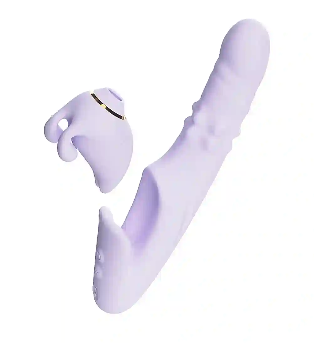 Dương vật giả rung xoay ngoáy đẩy 2 nhánh riêng biệt điều khiển qua app Bliss Bunny