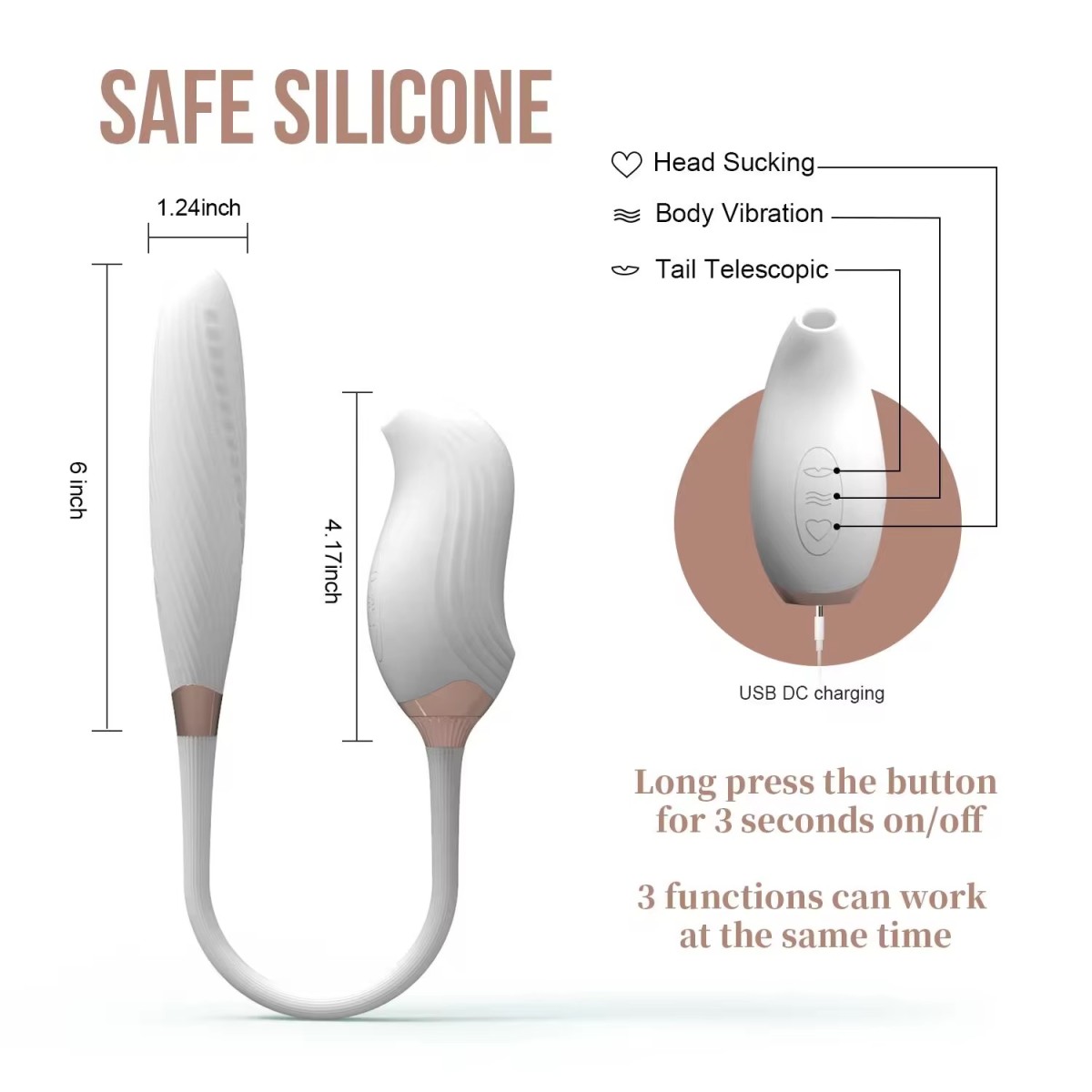 Máy massager Cupid Rung Thụt Hút cao cấp điều khiển được qua aap 7
