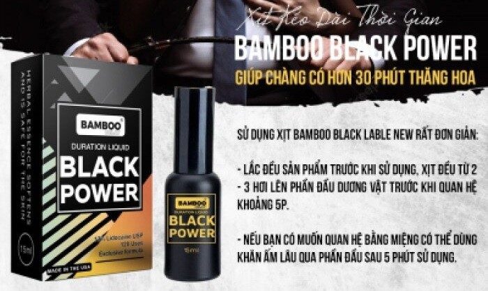 Chai xịt chống xuất tinh sớm Bamboo Black Power Mỹ chính hãng 7