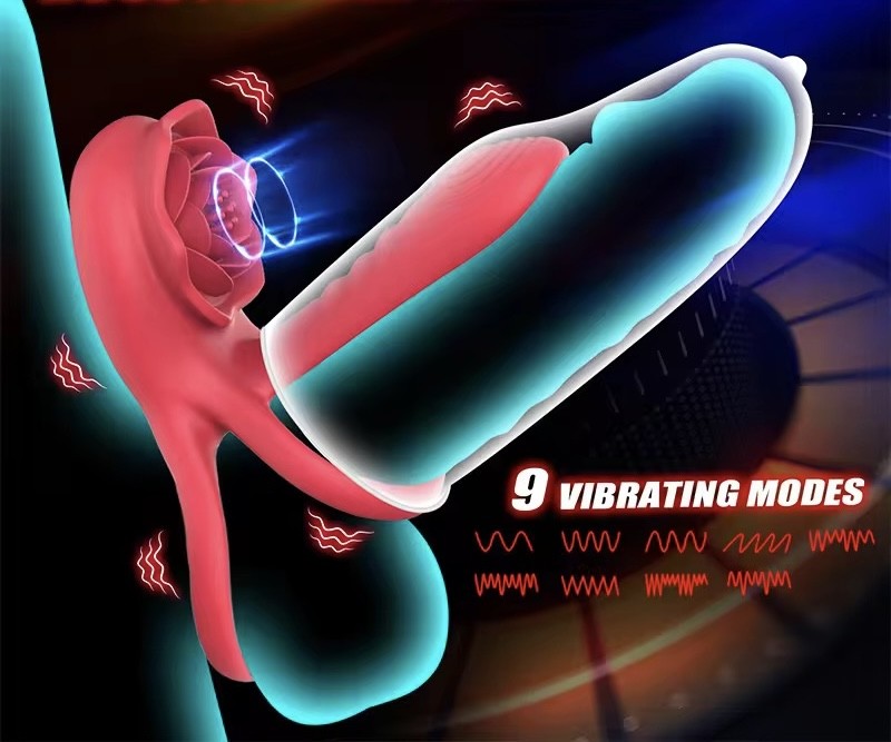 Vòng đeo dương vật Love hoa hồng có điều khiển 2