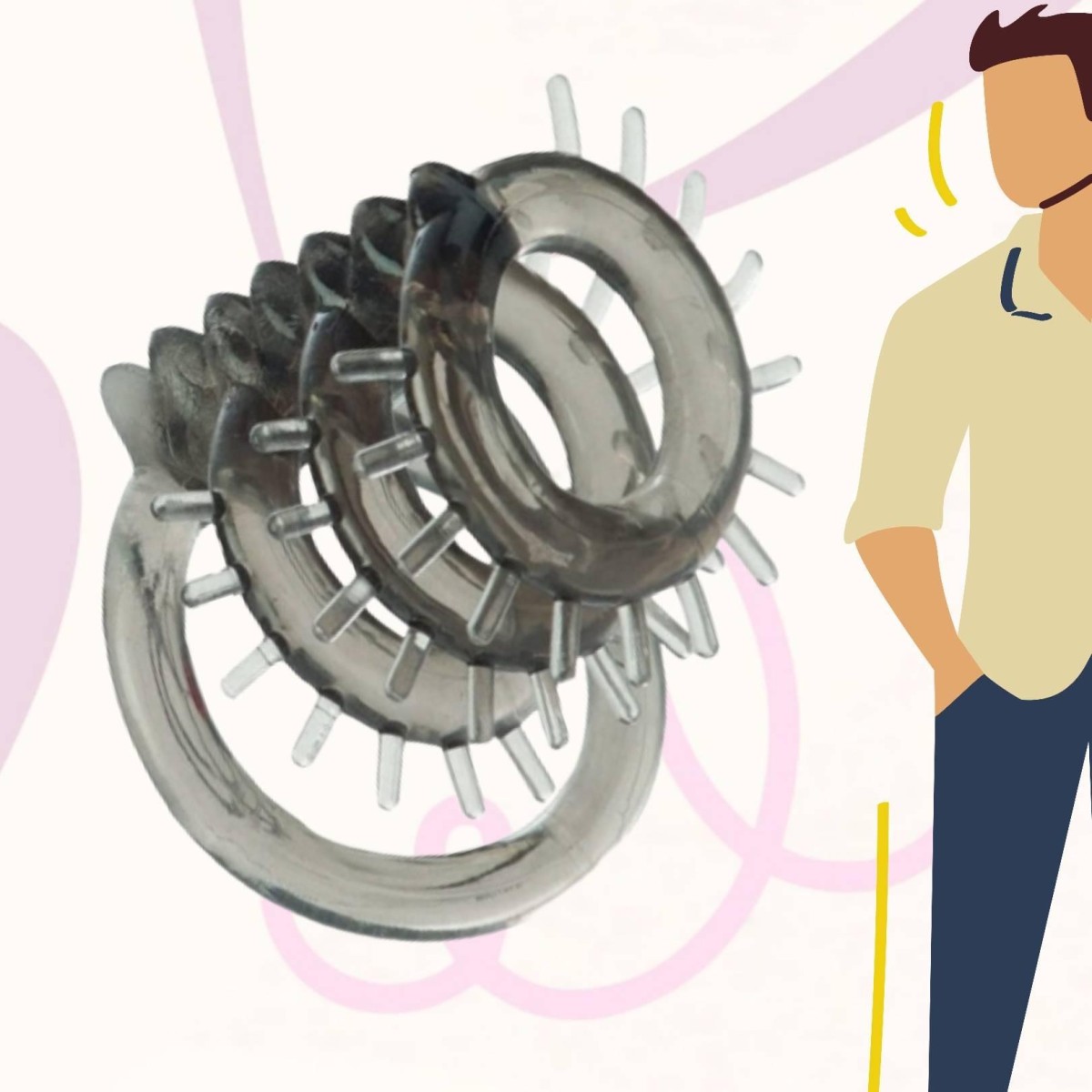 Vòng đeo dương vật gai mềm có quai bừu 7