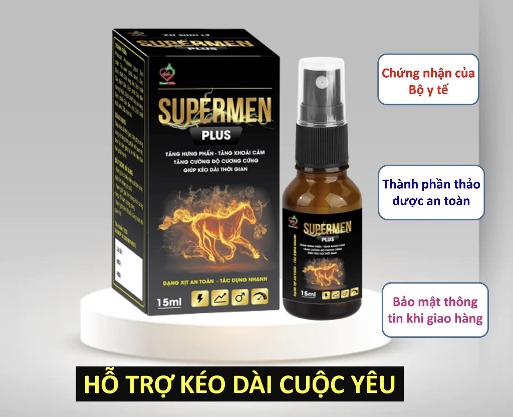 Thuốc xịt chống xuất tinh sớm tăng cương cứng Supermen plus 2