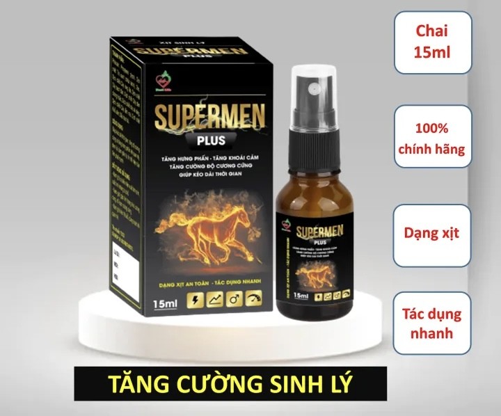 Thuốc xịt chống xuất tinh sớm tăng cương cứng Supermen plus 3