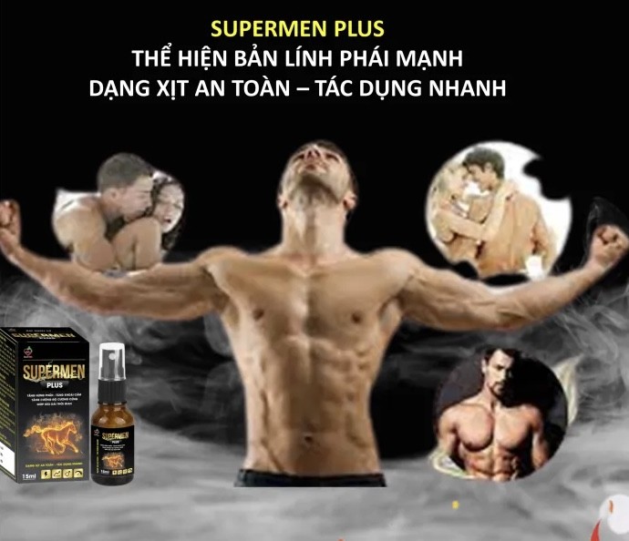 Thuốc xịt chống xuất tinh sớm tăng cương cứng Supermen plus 4