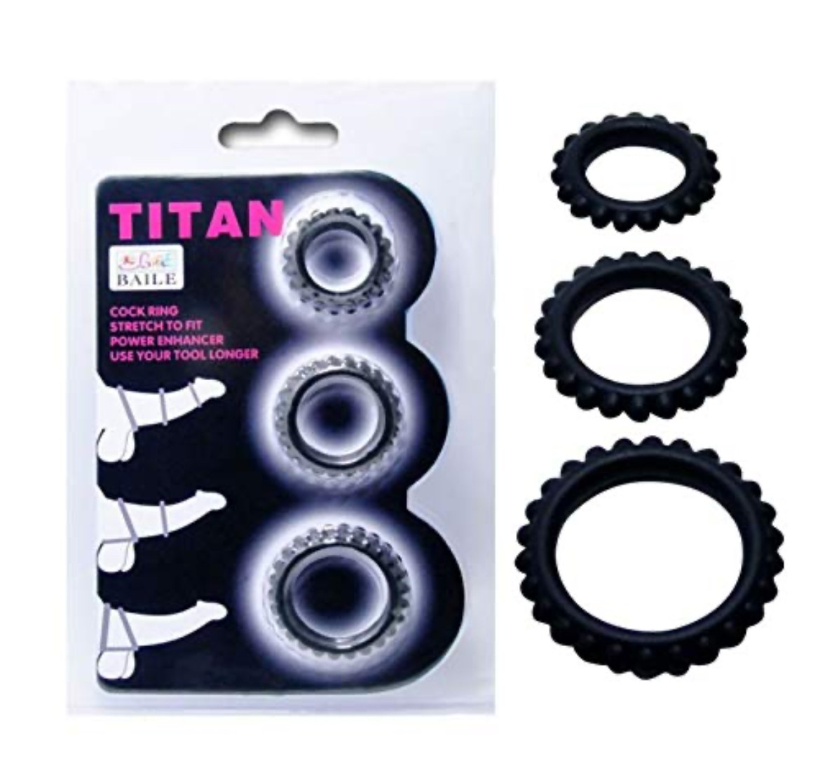 Bộ 3 vòng đeo dương vật chống xuất tinh sớm TiTan 1