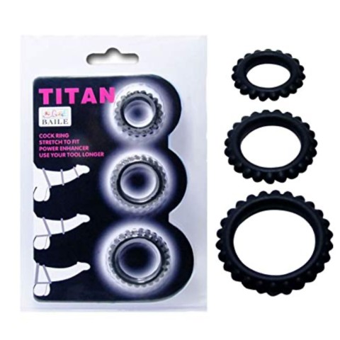 Bộ 3 vòng đeo dương vật chống xuất tinh sớm Titan