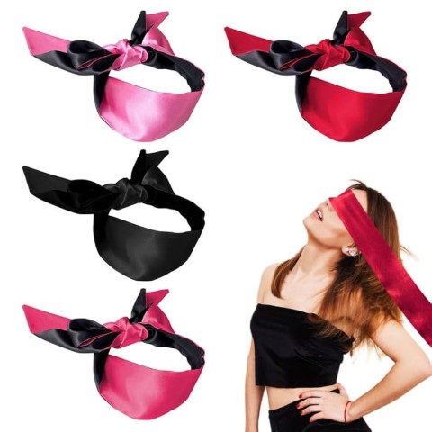 Băng đô bịt mắt vải lụa satin mềm mại Băng đô bịt mắt vải lụa satin mềm mại
